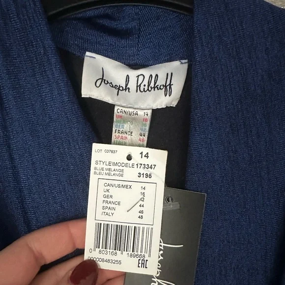 Joseph Ribkoff Blue Melange Dress NWT - Picture 6 of 8